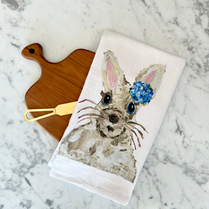 Tea Towel- Hydrangea Bunny
