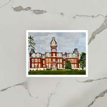Load image into Gallery viewer, Art print of West Virginia University's Woodburn Hall by artist Emily Kurth.