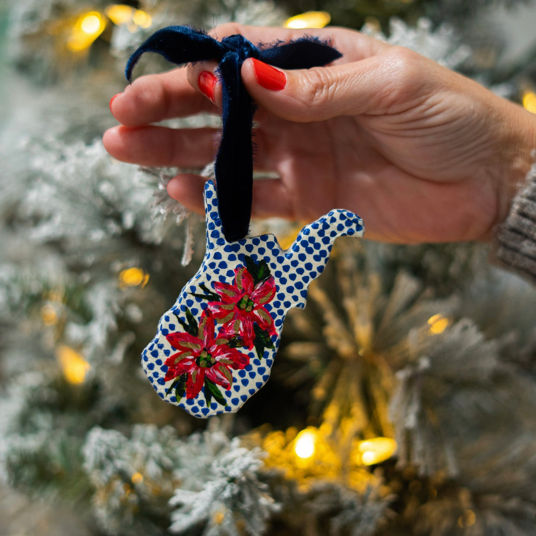West Virginia Ceramic Ornament-Dots
