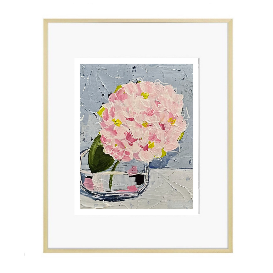 Hydrangea Print (Glass Vase)