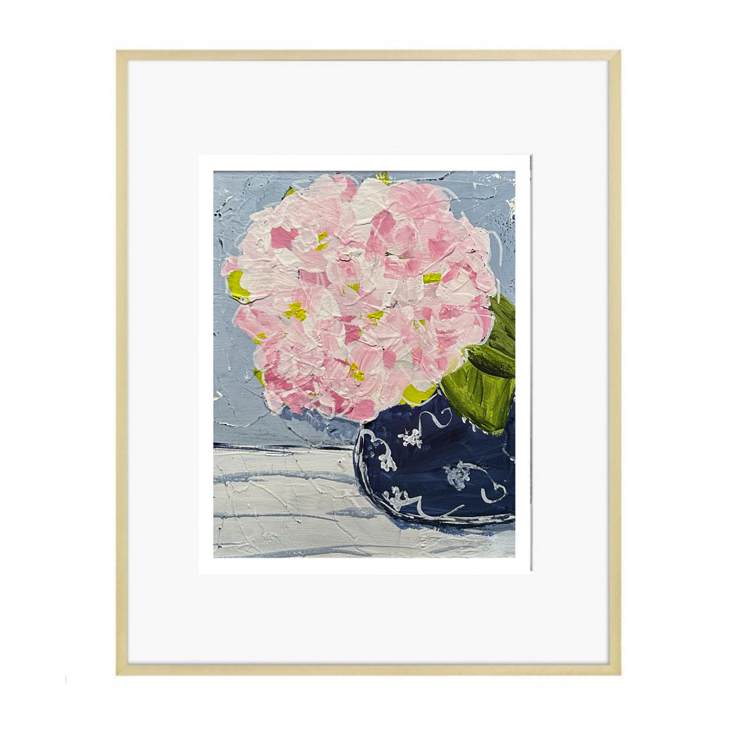 Hydrangea Print (Navy Chinoiserie Vase)