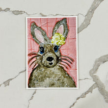 Load image into Gallery viewer, Artistic illustration of a rabbit with a peach colored background