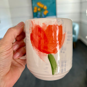 Tulip Hand Painted Mug-Tiered Bottom