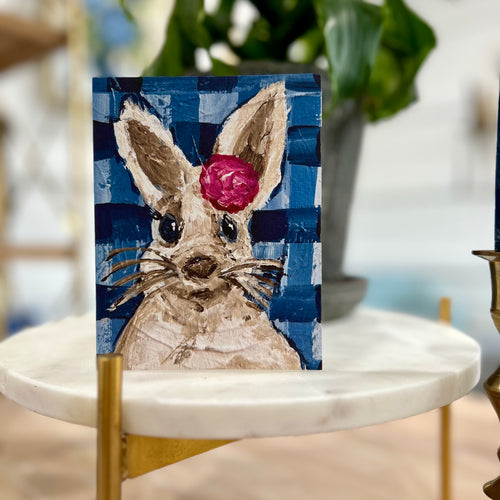 Greeting Card- Peony Bunny