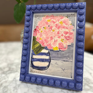 Bobbin Framed Hydrangea Print (Striped Vase)