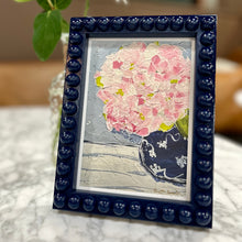 Load image into Gallery viewer, Bobbin Framed Hydrangea Print (Navy Chinoiserie Vase)