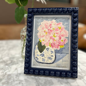 Bobbin Framed Hydrangea Print (White Chinoiserie Vase)