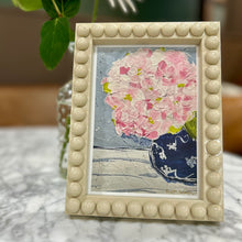 Load image into Gallery viewer, Bobbin Framed Hydrangea Print (Navy Chinoiserie Vase)