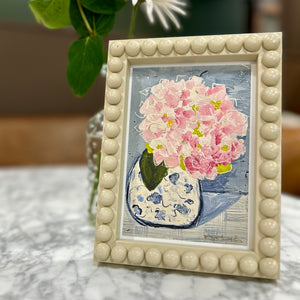 Bobbin Framed Hydrangea Print (White Chinoiserie Vase)