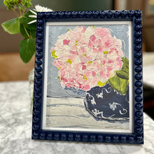 Load image into Gallery viewer, Bobbin Framed Hydrangea Print (Navy Chinoiserie Vase)