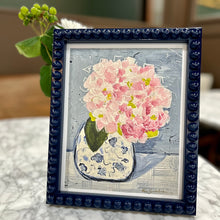 Load image into Gallery viewer, Bobbin Framed Hydrangea Print (White Chinoiserie Vase)