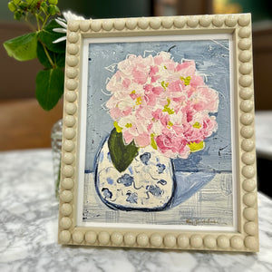 Bobbin Framed Hydrangea Print (White Chinoiserie Vase)