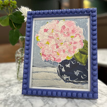 Load image into Gallery viewer, Bobbin Framed Hydrangea Print (Navy Chinoiserie Vase)