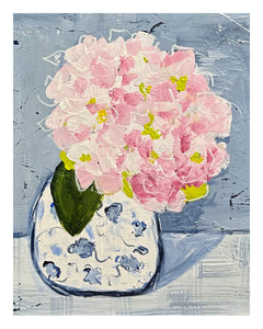 Hydrangea Print (White Chinoiserie Vase)