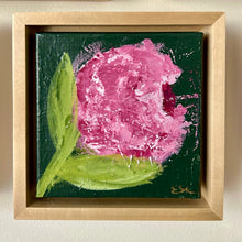 Load image into Gallery viewer, Hand painted peony paintings, ombre shading in maple floater frame.  Emily Kurth artist.